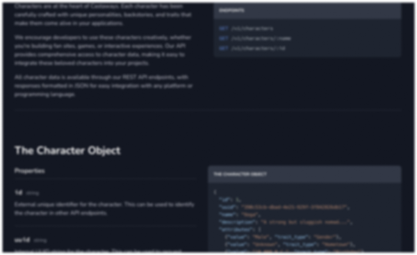Introducing the Castaways Character API